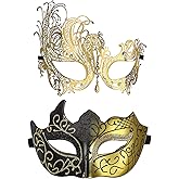 YU FENG Venetian Masquerade Mask for Women Couples Besties-Prom,Balls,Mardi Gras,Halloween and Parties Costume Mask
