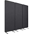 Stand Up Desk Store ReFocus Freestanding Noise Reducing Acoustic Room Wall Divider Office Partition (Ash Grey, 72" x 66", Zippered 3-Pack)