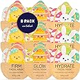 SpaLife Spring & Easter Facial Masks (9Pack) - Hyaluronic Acid, Collagen, Vitamin C Infused - Reduces Dark Circles, Hydrates, Firms Skin - Skin Care Masks for Puffiness, Fine Lines & Wrinkles