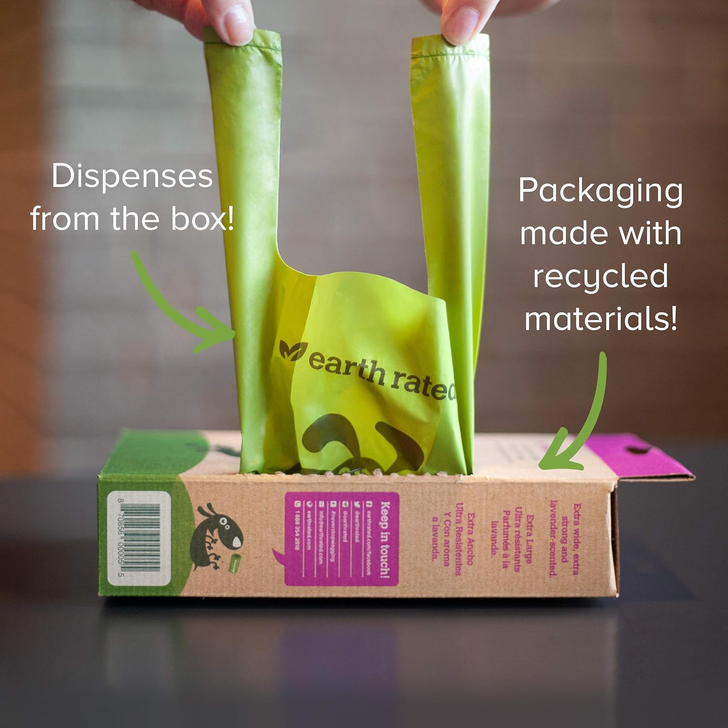 Earth Rated Dog Poop Bags, 120 Extra Thick and Strong Dog Bags for Poop with Easy-Tie Handles, Guaranteed Leak-Proof, Lavender-Scented, Not on Rolls, Each Dog Poop Bag Measures 7 x 13.5 Inches : Pet Waste Bags : Pet Supplies