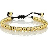 namana Metal Beads Bracelet for Men. Beaded Bracelets for Men on Adjustable Black Cord. Elegant Mens Bracelets with Metal Beads. Stylish Mens Jewelry with Gift Box