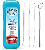 Dental Hygiene Kit - Calculus & Plaque Remover Set - Stainless Steel Tarter Scraper, Tooth Pick, Dental Scaler And Mouth Mirror.Dentist Home Use Tools