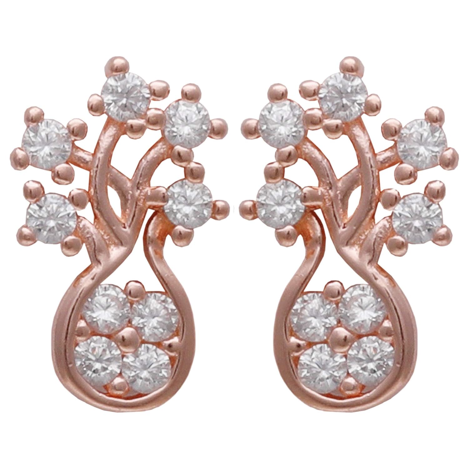 Buy GIVA 925 Sterling Silver Rose Gold Seed Earrings Studs for Women