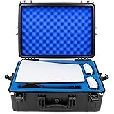 CASEMATIX Case for PS5 &ndash; Ultra-Rugged Hard Shell Travel Case | Waterproof IPX7 Injection Molded Case for PlayStation 5 Standard &amp; Digital Editions, Controllers, Games and Accessories