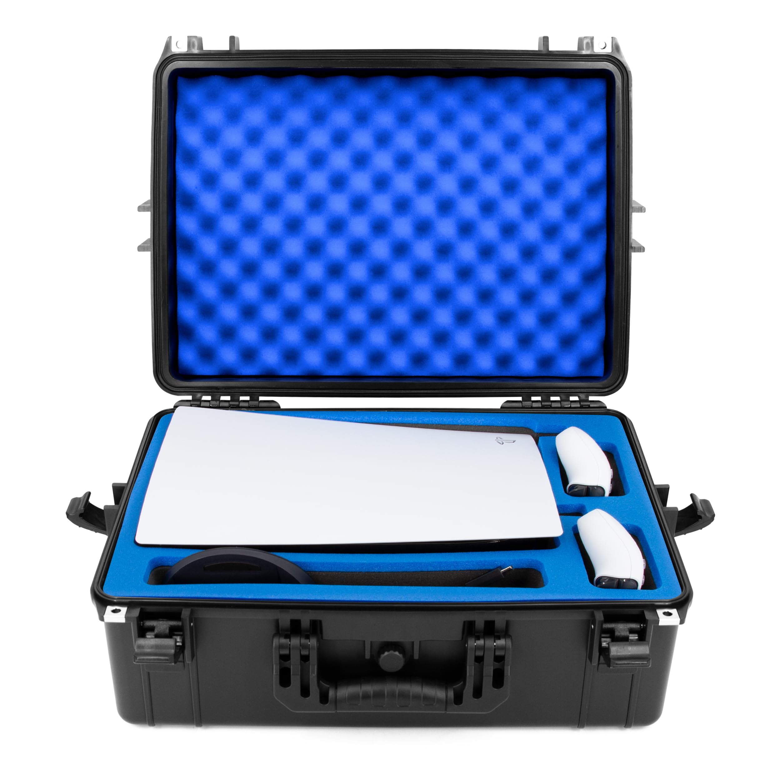 CASEMATIX Hard Shell Travel Case Compatible with PlayStation 5 Console, Controllers, Games and Accessories - Waterproof PS5 Carrying Case with Customized Foam for Both Standard and Digital Editions Image CASEMATIX Hard Shell Travel Case Compatible with PlayStation 5 Console, Controllers, Games and Accessories - Waterproof PS5 Carrying Case with Customized Foam for Both Standard and Digital Editions Image
