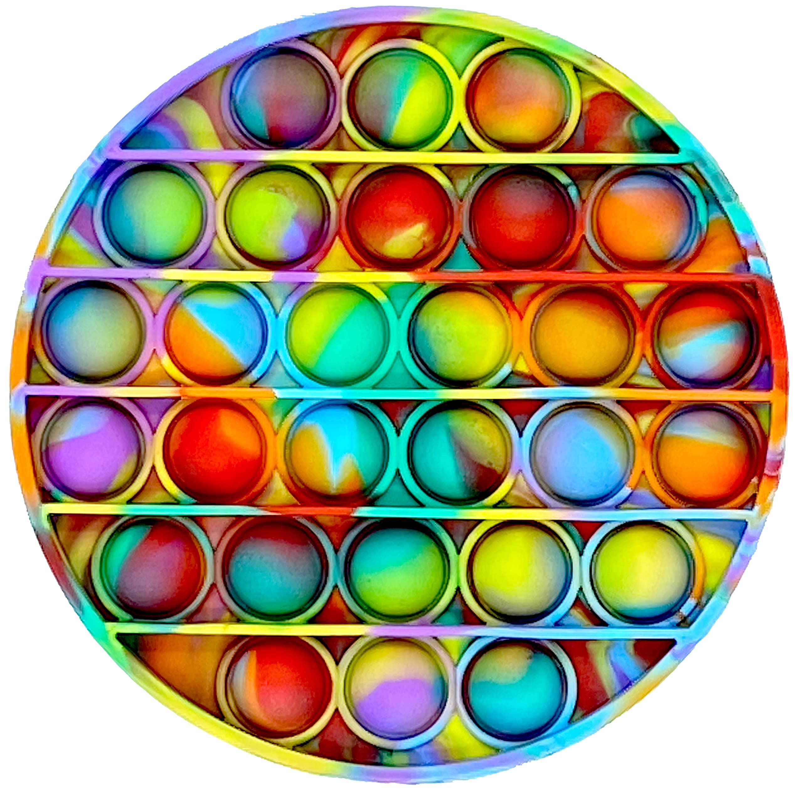 Push Pop Fidget Toys Bubble Keychain Sensory Toys Miniature Novelty Toys Anxiety Autism Early Educational Brain Development Toy Fidget Simple Dimple Toy Stress Relief (Round Tie Dye 1)