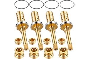 Dreyoo 4 Set Valve Rebuild Kit Replacement Compatible with Symmons Temptrol Valve, TA-10 Spindle Assembly, TA-4 Hot and Cold Seats, T-11 Washer, Fix Tub/Shower Valve Leak, Brass