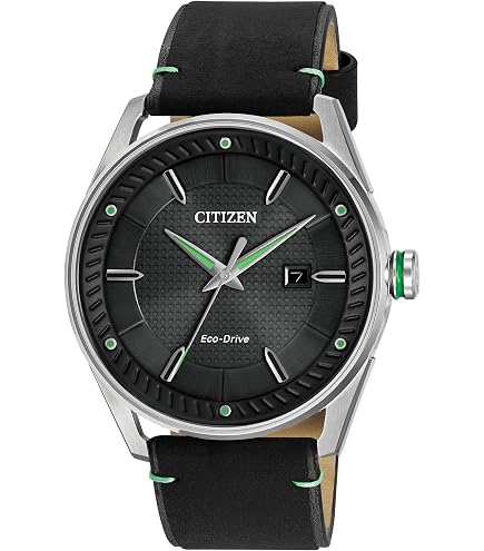 Amazon.com: Citizen Men's Classic Eco-Drive Leather Strap Watch, 3