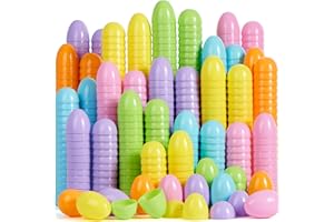 JOYIN Lot de 25 grands œufs de Pâques pastel de 8 cm en plastique, vides colorés à remplir pour la chasse de Pâques, les cade