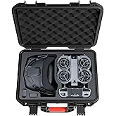 FPVtosky NEO 2 Case, Waterproof HardCase for DJI Neo 2 Motion Fly More Combo, Fits Goggles N3, RC Motion 3, RC-N3 Remote Controller, Support up to 6 Batteries Accessories [CASE ONLY]