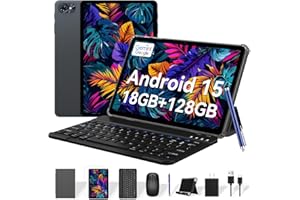 Tablet, 2026 Android 15 Tablet with Keyboard Mouse and Pen, Gemini AI 10 Inch Tablets,18GB RAM +128GB ROM+2TB, 6000mAh, 1080P