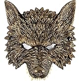 JOYFISCO Wolf Mask Halloween Half Face Werewolf Mask Masquerade Party Cosplay Prop Costume Mask