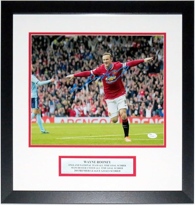 Wayne Rooney Signed Manchester United Goal 11x14 Photo Jsa Coa Authenticated Services Coa Custom Framed Plate At Amazon S Sports Collectibles Store