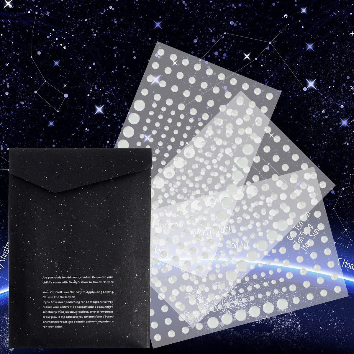 Realistic 3D Domed Glow in The Dark Stars,606 Dots for Starry Sky, Perfect for Kids Bedding Room Gift(606 Stars) (Green): Home & Kitchen