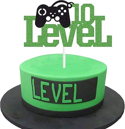 Amazon Co Jp Level Up ケーキトッパー 10個 グリーン ビデオゲーム Happy Ten 誕生日テーマ パーティー ケーキ デコレーション 記念品 10歳 キッズ ゲーム コントローラー 記念日 子供 誕生日 装飾用品 おもちゃ