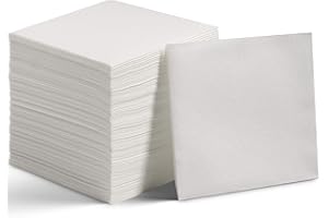 200 Linen-Feel Dessert and Beverage Napkins - Disposable Cloth-Like Cocktail Paper Napkins, Made in USA - Soft and Absorbent 