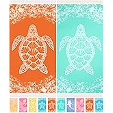 Antfuny 2 Pack Turkish Beach Towel Quick Dry Absorbent Lightweight Thin Bathroom Bath Pool Swim Towels Extra Large Oversized Sand Free Towel Beach Accessories Essentials Stuff Adults Gift Orange Teal