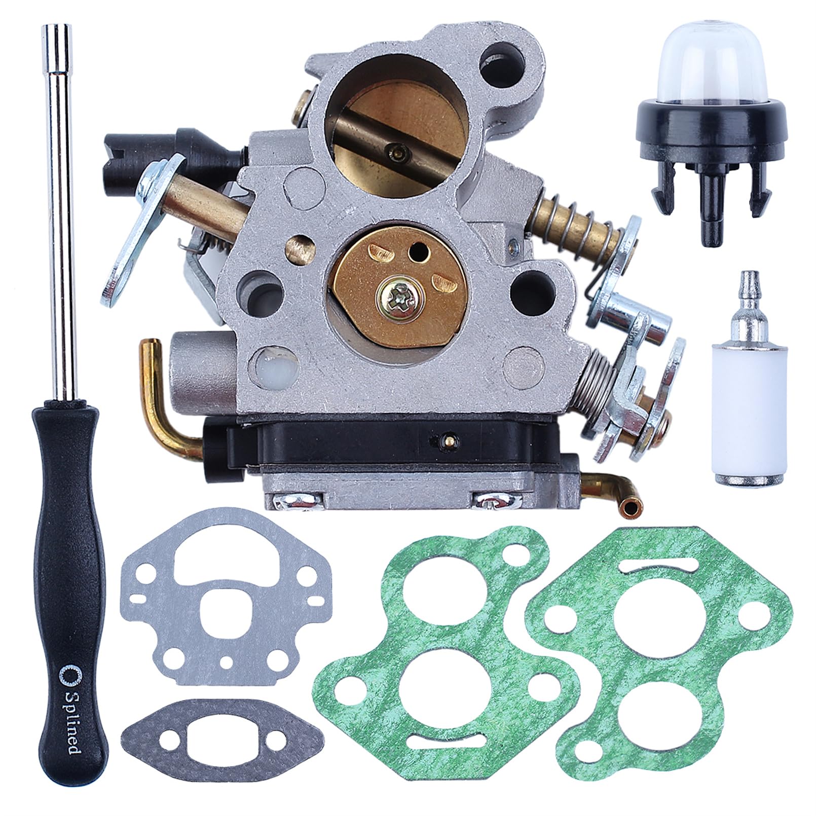 Gubeter Carburetor Kit for Husqvarna 235 235E 236 236E 240 240E 120 MK2 120 E MK2 230, for Jonsered CS2234 CS2238, Primer Bulb and Gasket Set, Chainsaw Spare Parts C1T-W33C 574719402 545072601