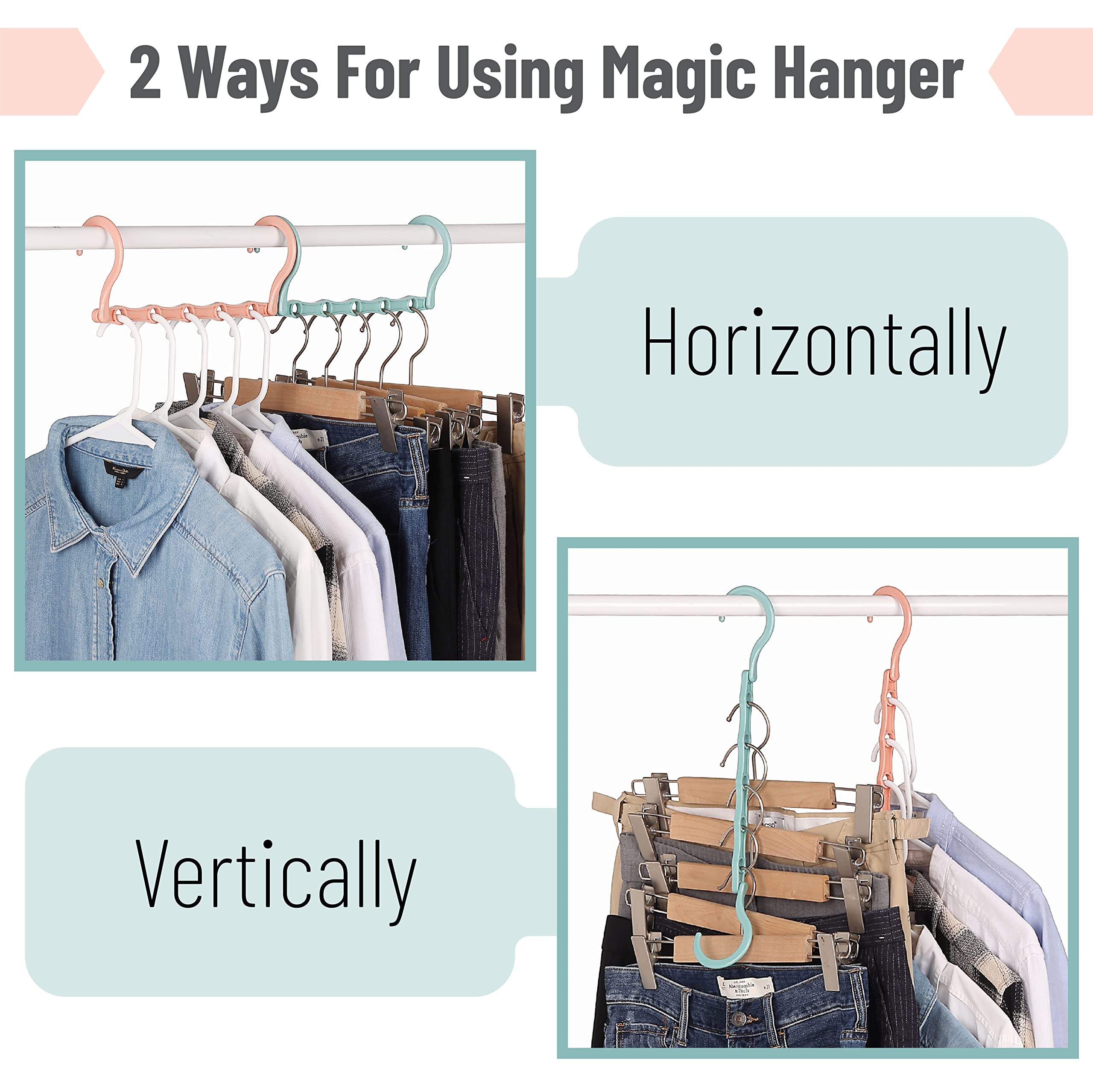 Mr. Pen- Space Saving Hangers, 8 Pack, Boho Colors, Magic Hangers