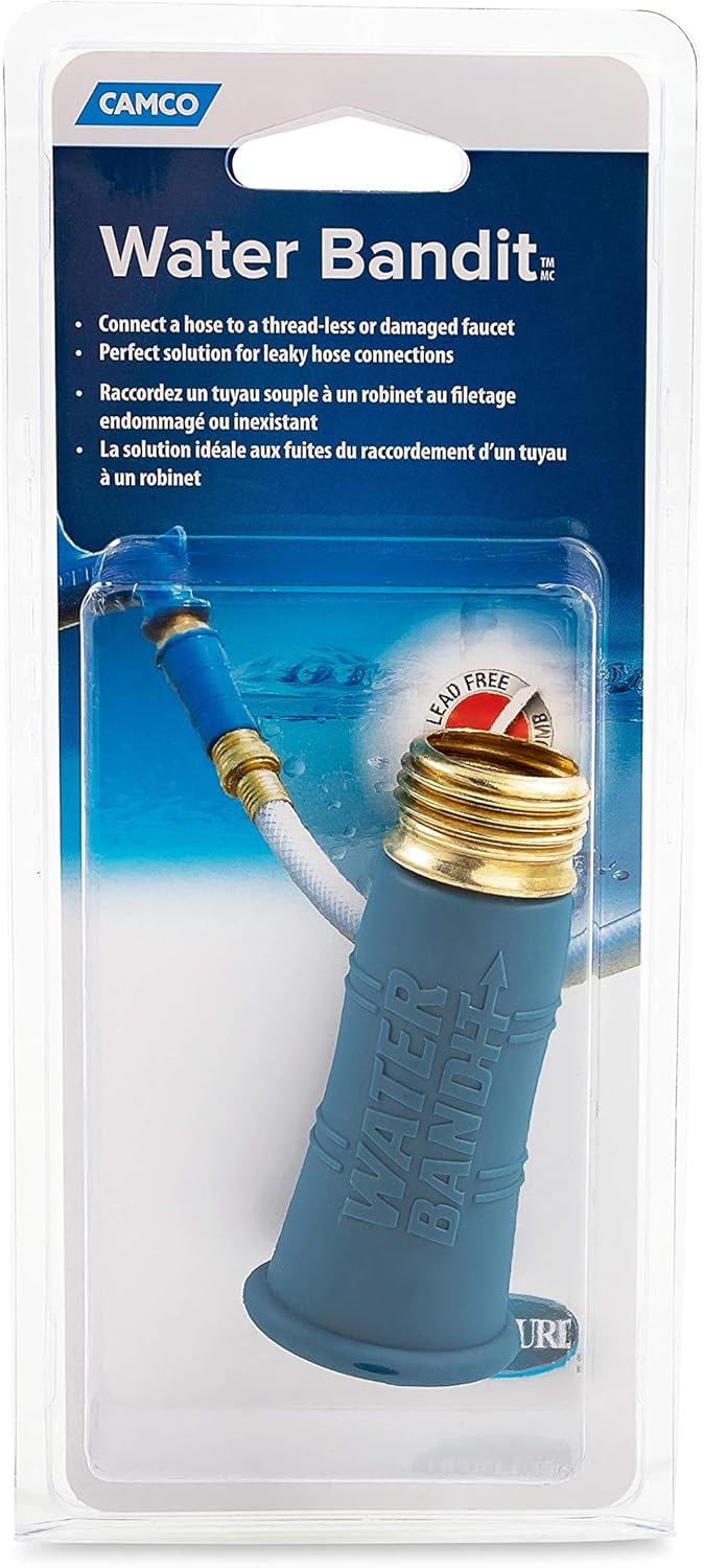 Camco (22484) Water Bandit -Connects Your Standard Water Hose To Various Water Sources - Lead Free: Automotive