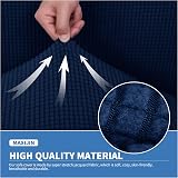 MAXIJIN Navy Blue Jacquard Stretch Dining Chair Slipcovers 6 Sets view 4