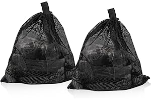 Klmnop 2 Pack 24"x26" Pump Barrier Bag, Large Pond Pump Filter Bag, Polyester Pump Filter Bag with Drawstring, Pump Mesh Bag for Pond Fountain Pump(Black)