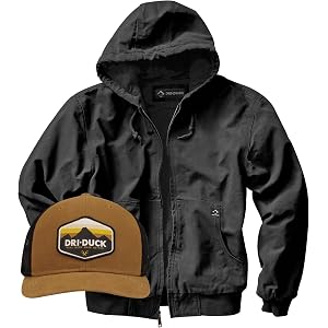 DRI Duck Cheyenne Men's Cotton Canvas Hooded Work Jacket Hudson Flex Cap