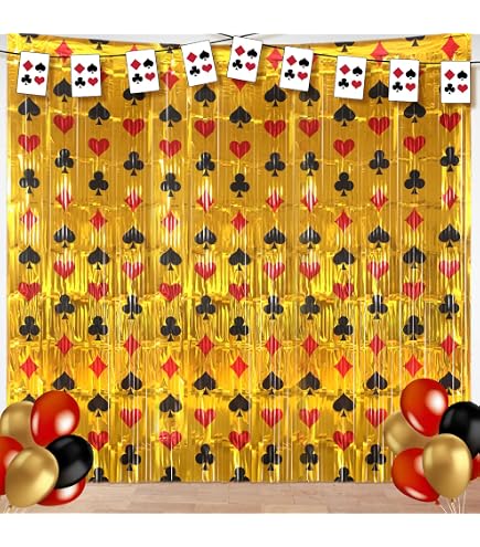 Casino Night Runder Hintergrund, 200 Cm Durchmesser – Roter Vorhang Mit Goldenem Glitzer Für Fotoshootings