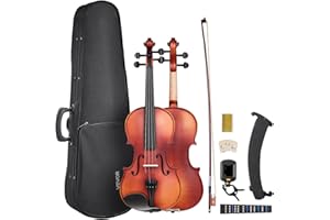 VEVOR Violin 4/4 Full Size for Adults, Violin Fiddle Set for Beginners Student with Hard Case, Rosin, Bow, Shoulder Rest,Brid