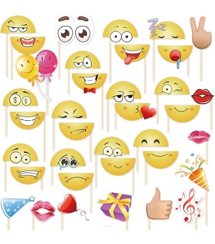 Poop Emoji Foto-Requisiten Set – 10-teilig, Aus Karton, Für Lustige Partyfotos & Deko