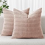 MIULEE Pack of 2 Corduroy Decorative Throw Pillow