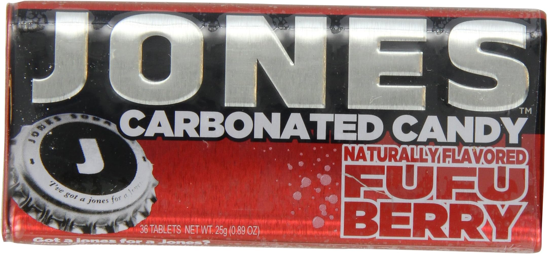 Jones Soda Candy Fufu Berry Carbonated Candy, 0.89-Ounce Tins (Pack of 16)