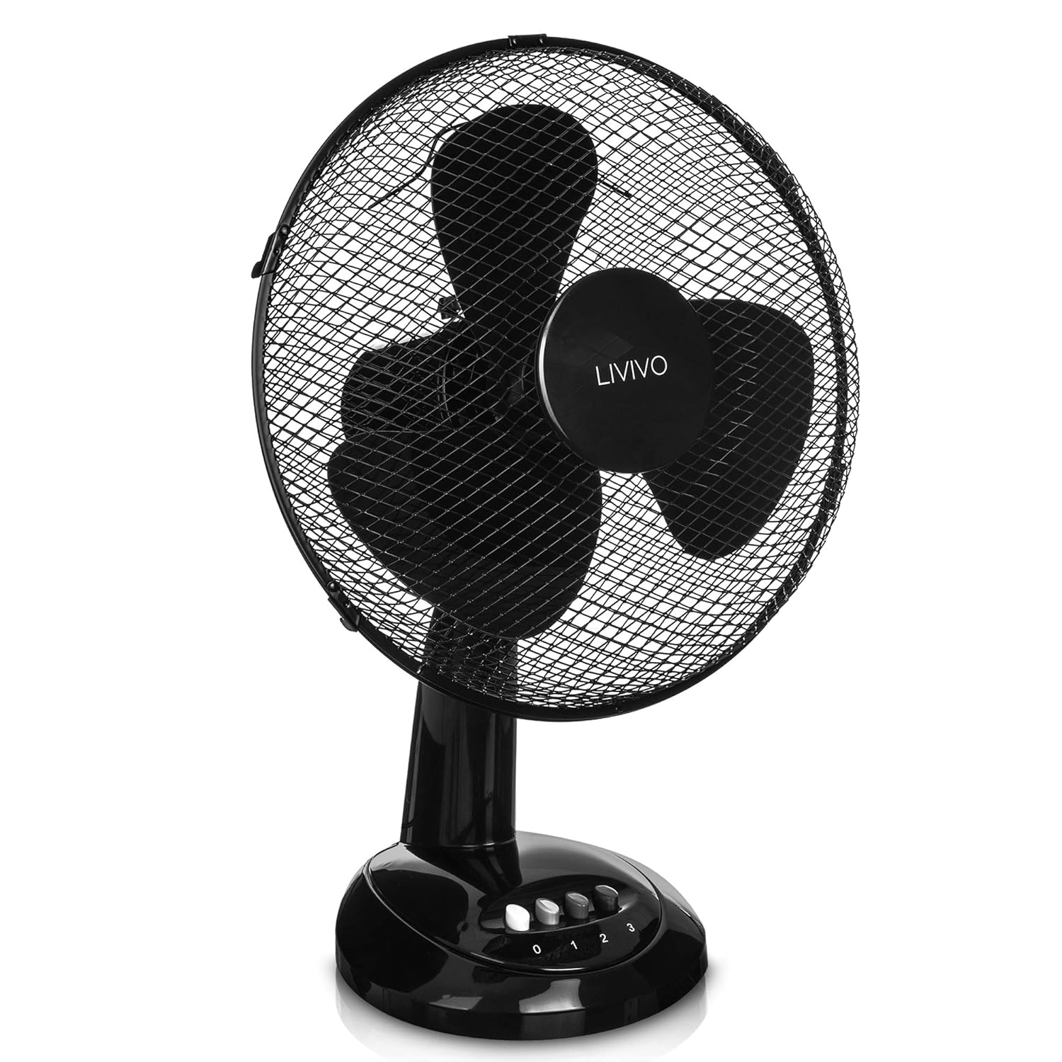 LIVIVO Stylish 12" Black Desk Table Top Oscillating Fan Free