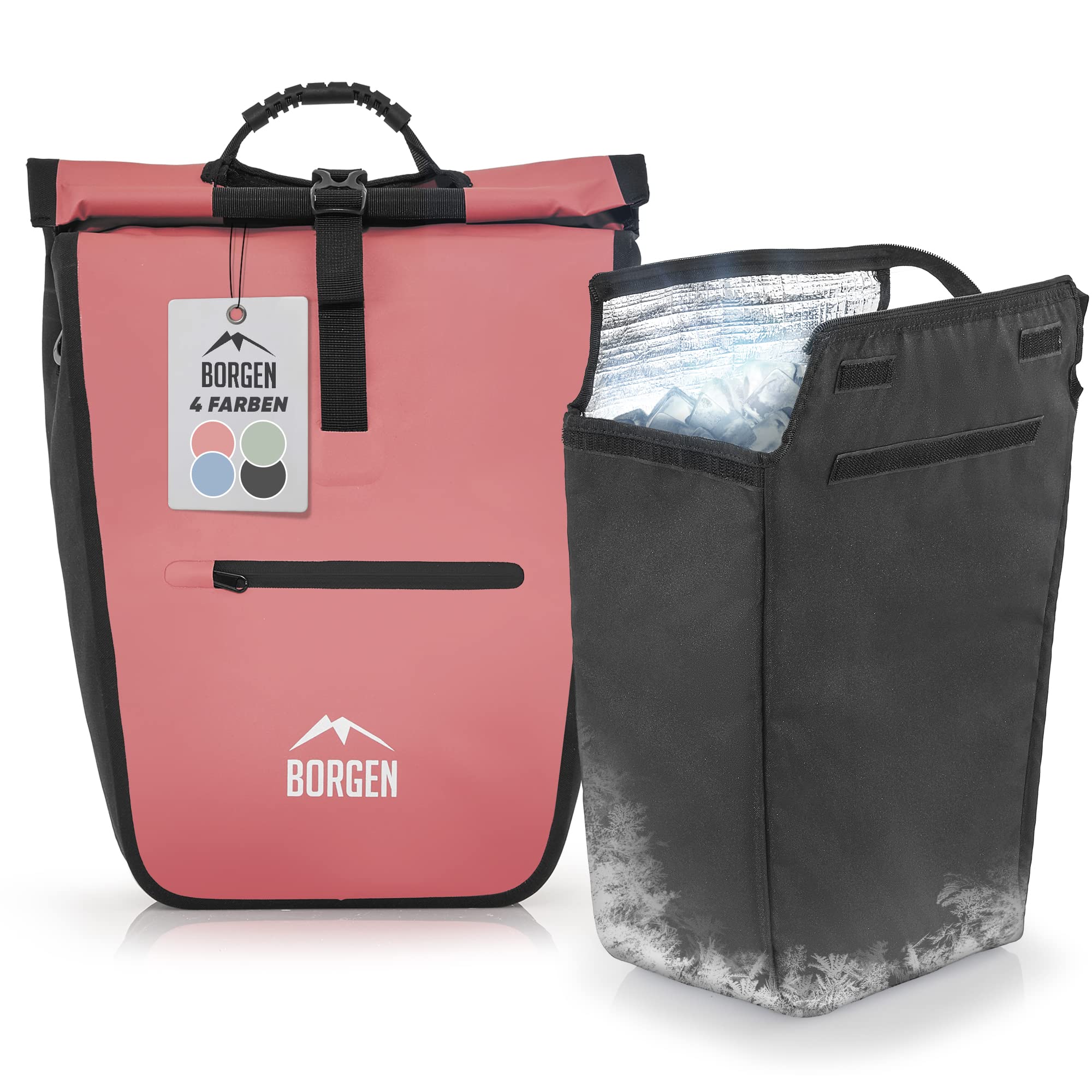 Borgen Bicycle Shopping Luggage Rack Bag - 23L with Removable Cooling Insert - Usable as Bicycle and Carrier Bag