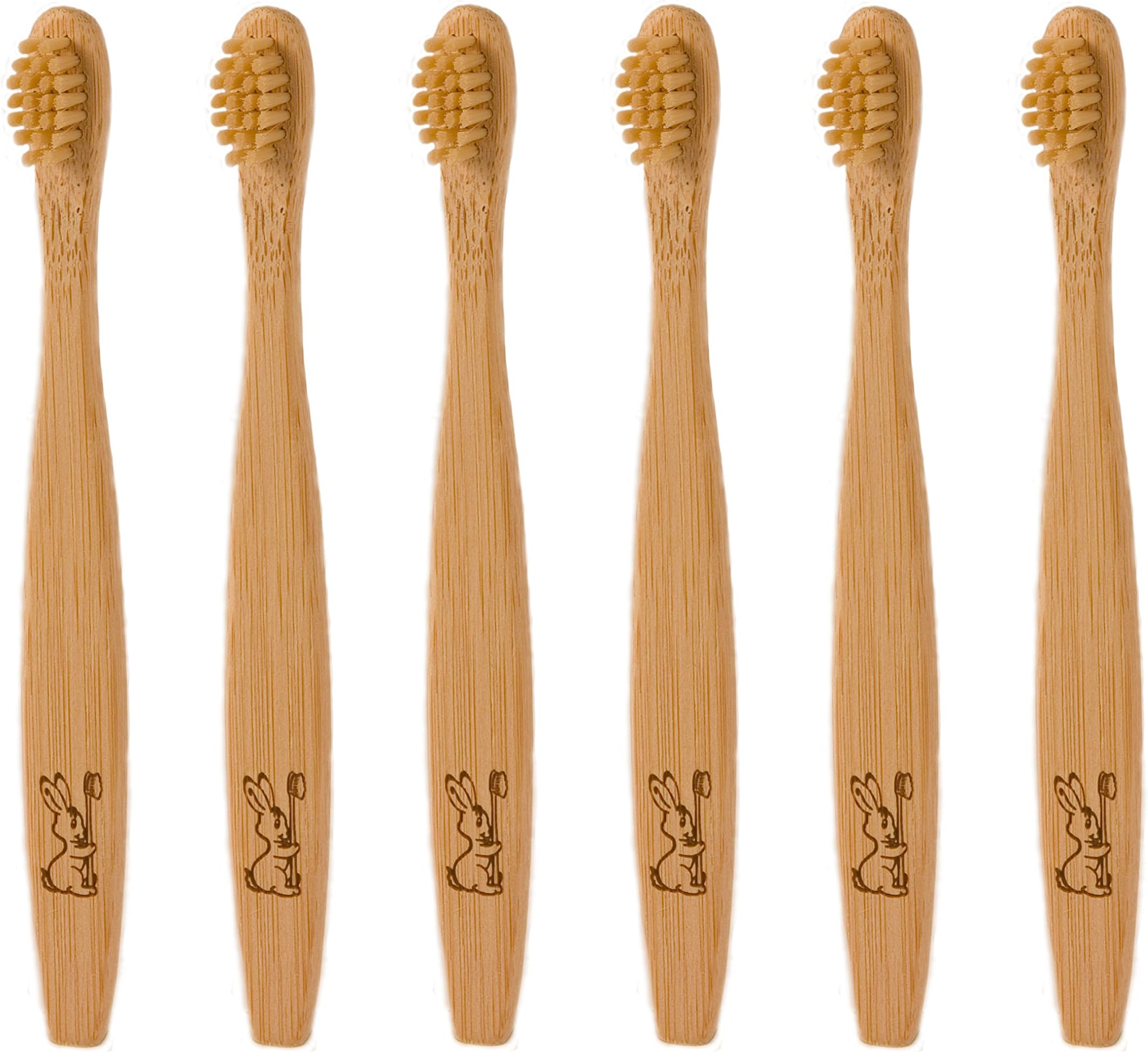 Curanatura Junior Child Bamboo Toothbrush Bristle Best Natural Toothbrush for Sensitive Teeth and Gums 100% Organic Biodegradable BPA Free Dental Hygienist Approved Healthy Baby Brushing for Kids