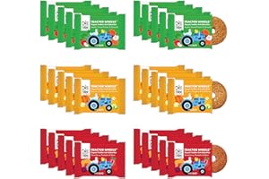 Once Upon a Farm | Organic Toddler Soft-Baked Bar Tractor Wheels Variety Pack | Apple, Strawberry, Banana | Made with Real Fruit & Veggies | No Added Sugar | 30 Bars