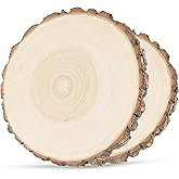 Wood Slices for Centerpieces,7-8 inches 2 Pack Nature Unfinished Round Wood Chips for Crafts, Large Wood Slabs for Weddings Centerpieces Decor and DIY Painting Crafts