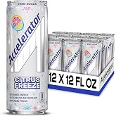 Accelerator Active Energy Drink, Citrus Freeze 12oz Can (12 Pack) | Zero Sugar, Sustained Energy from 100% Natural Caffeine (200mg from Green Coffee Bean &amp; Green Tea Extract)