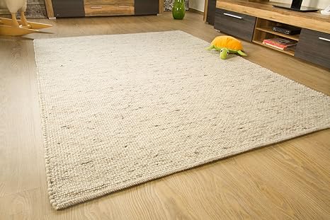 Murnau Handweb Teppich - aus nachhaltiger, deutscher Produktion - gewalkt - natur braun, Größe: 70x140 cm