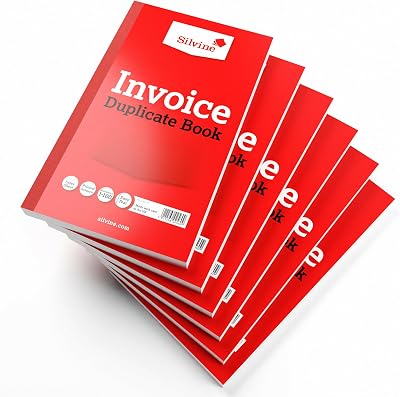 Silvine 8x5 Duplicate Invoice Book Pack of 6 Numbered 1-100 with Index