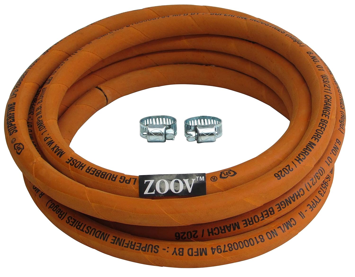 ZOOV ISI Certified LPG Hose Gas Pipe Made with Reinforced Steel 1.5