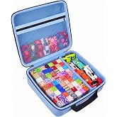 COMECASE Magnetic Block Storage Case for Goody King/for Magneverse | Storage Case for LADFAR /for Intoypad, Mesh Pocket, Divider, Large Capacity, Fits 300+0.8in Cubes, Case Only, Blue