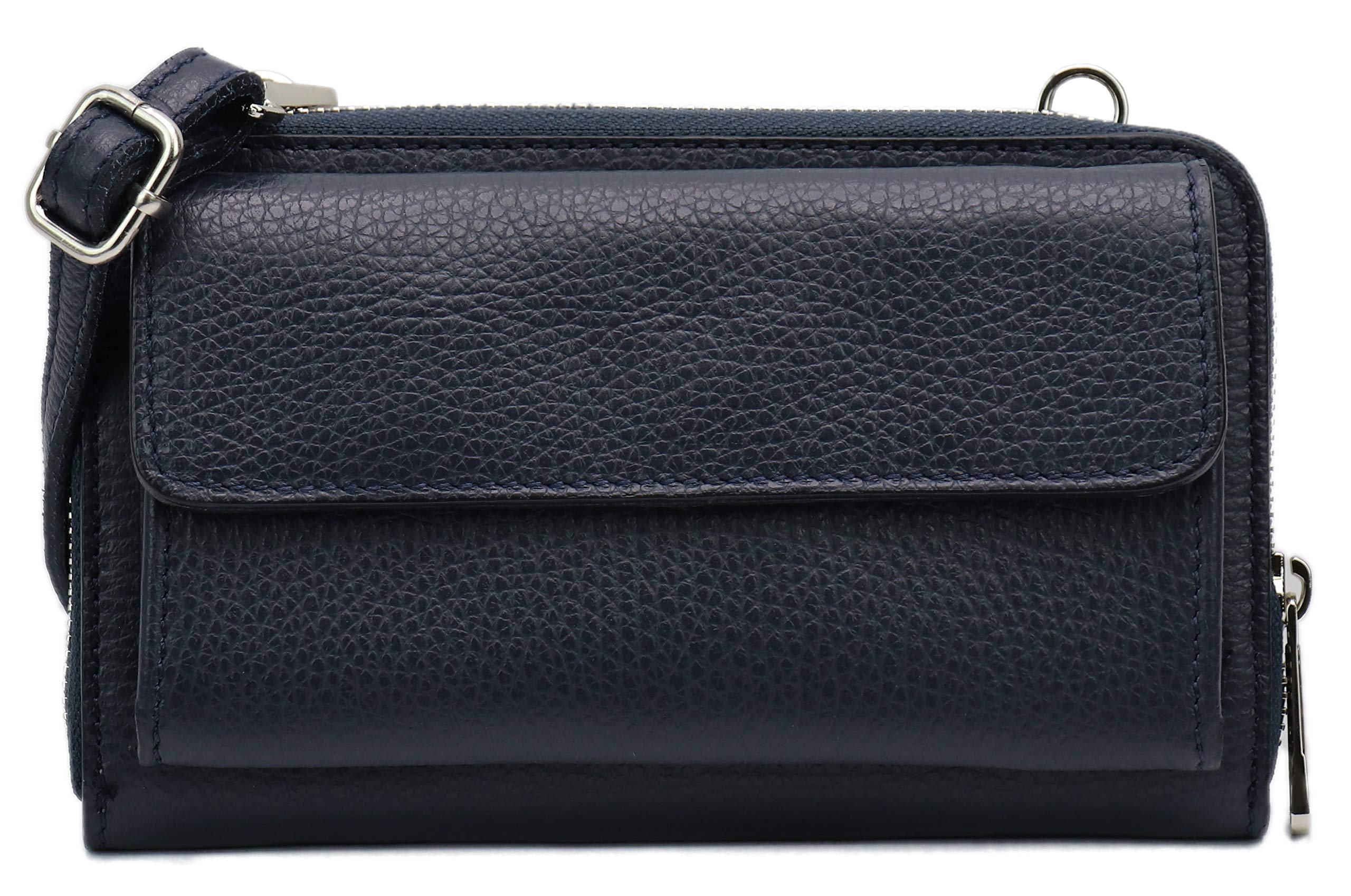 SH Leder Vera G368 Women's Mobile Phone Shoulder Bag Purse Multifunctional Bag Made of Genuine Leather Adjustable Shoulder Strap Mobile Phone up to 6.7 Inches 11.50 x 19 cm, darkblue, Small