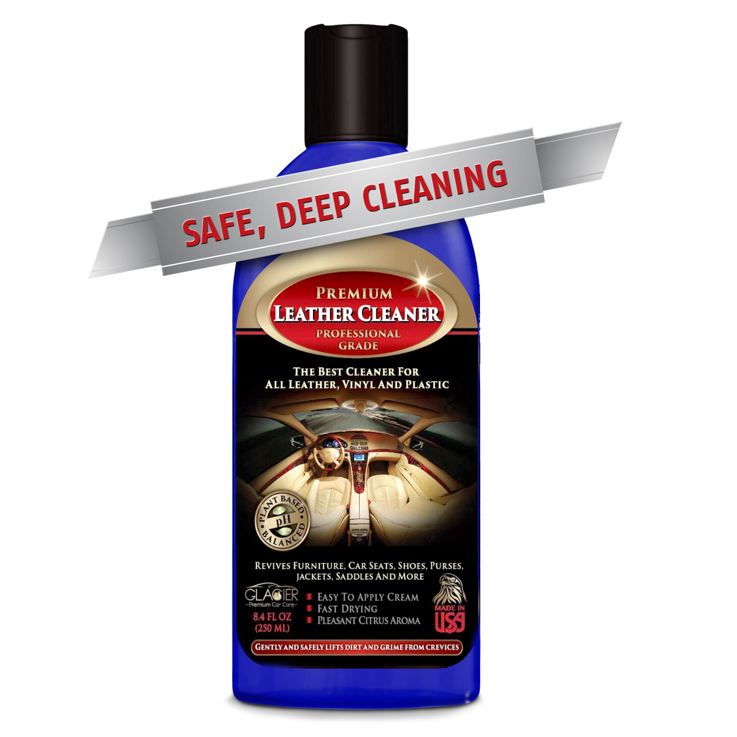 Glacier Leather and Vinyl Cleaner with Conditioner and Bonus Glove for