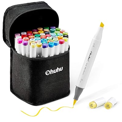 48-Color Art Markers Set, Ohuhu Dual Tip, Brush Nigeria Ubuy
