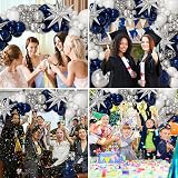 Conleke 156Pcs Balloons Garland Arch Kit Navy White Silver Explosion Star view 6