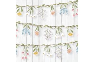 Cheerland Flower Banner Wildflower Garland Floral for Enchanted Garden Theme Picnic Wedding Bloom Baby Shower Birthday Fairy Tale Tea Market Spring Party Supplies Girl Woodland Party Decorations