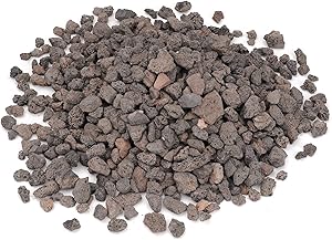 Skyflame Black Natural Stones Lava Rock Granules for Gas Fire Pit | Fireplace | Gas Log Set | BBQ Grill | Garden Landscaping Decoration | Cultivation of Potted Plants | Indoor Outdoor Use, 10-lb Bag