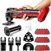 Cordless Oscillating Tool for Milwaukee 18V Battery(No Battery), 6 Variable Speed Brushless-Motor Tool, 22Pcs Multi Tool Kit, Oscillating Saw for Scraping, Sanding, Cutting Wood