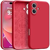 Ktele Magnetic for iPhone 16 Case [Compatible with Magsafe] [Premium Silicone Satin-Smooth Touch] Slim Shockproof Anti-Scratch Microfiber Lining Case, 6.1 inch, Red